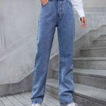 High Waist Straight Leg Jeans