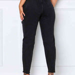 Distressed High Waist Straight Jeans