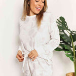 Double Take Floral Long Sleeve Top and Shorts Loungewear Set