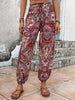 Paisley Print Smocked High-Waist Pants