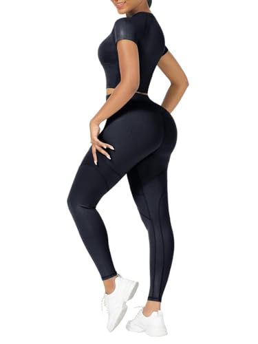 Short Sleeve High Waist Yoga Suit Moisture Wicking – Libras Way