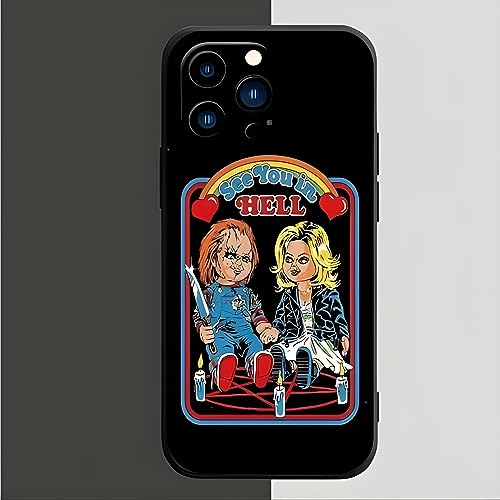 iPhone Case for Chucky and Tiffany Fans - Shockproof Hybrid Red & Black Cover for Apple iPhones (iPhone 13 Pro)