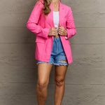 GeeGee Sunshine & Smiles Solid Open Front Blazer