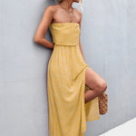 Strapless Split Maxi Dress