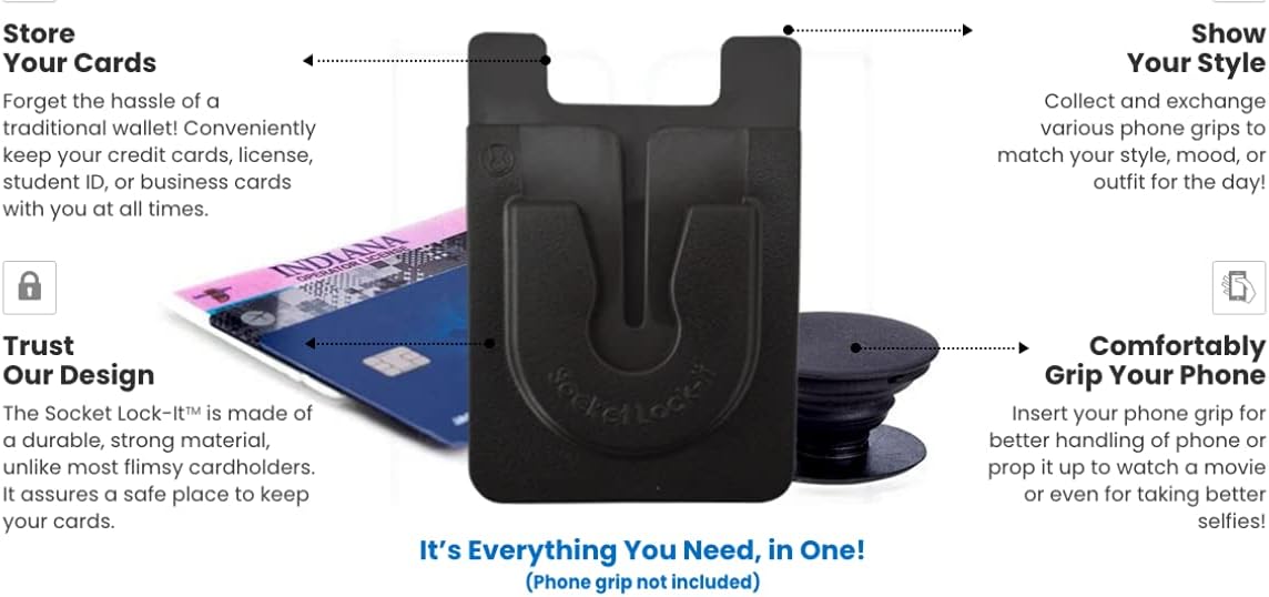 soc Card Holder& Phone Grip Holder in one