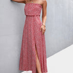 Strapless Split Maxi Dress