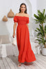 Smocked Off-Shoulder Maxi Dress