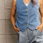 Button Down Denim Vest