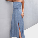 Strapless Split Maxi Dress