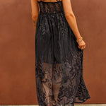 Lace Crisscross Back Sleeveless Maxi Dress