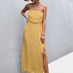 Strapless Split Maxi Dress